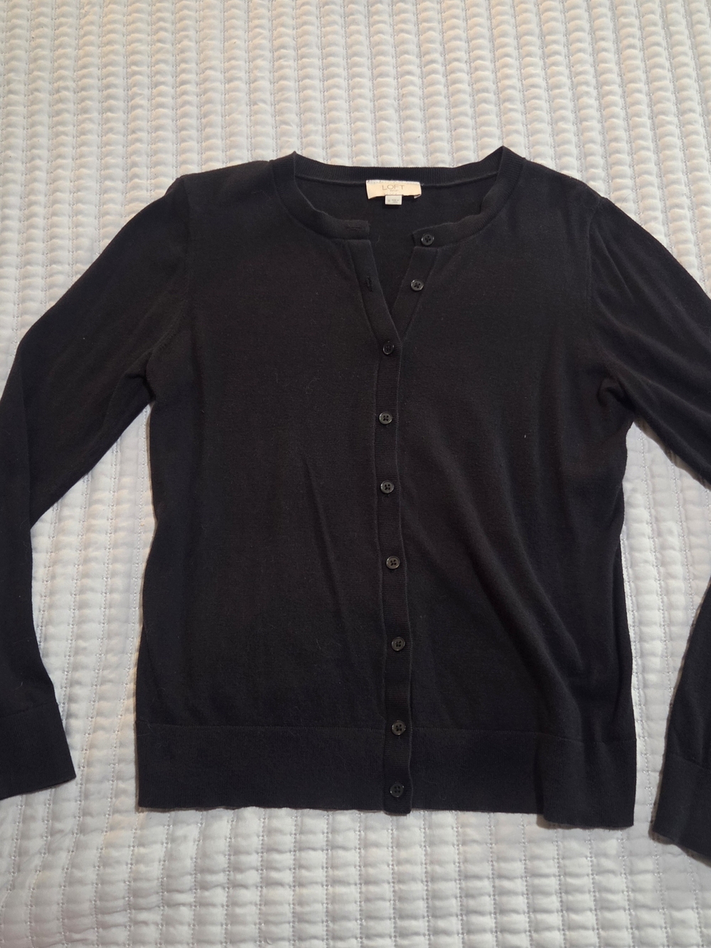 LOFT Black Button-Front Women's Cardigan